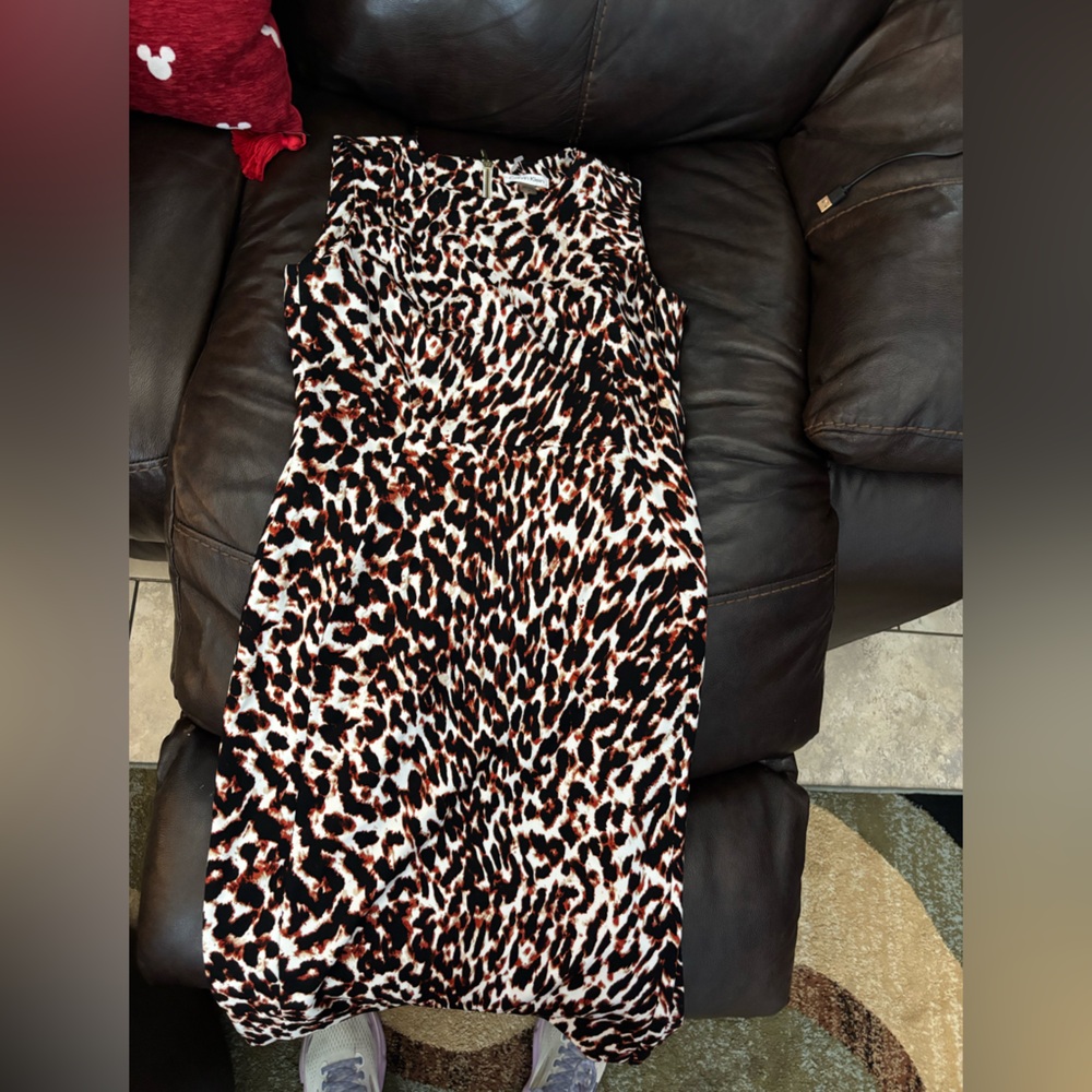 Calvin Klein Leopard Print Maxi Skirt - Brown/Black/White